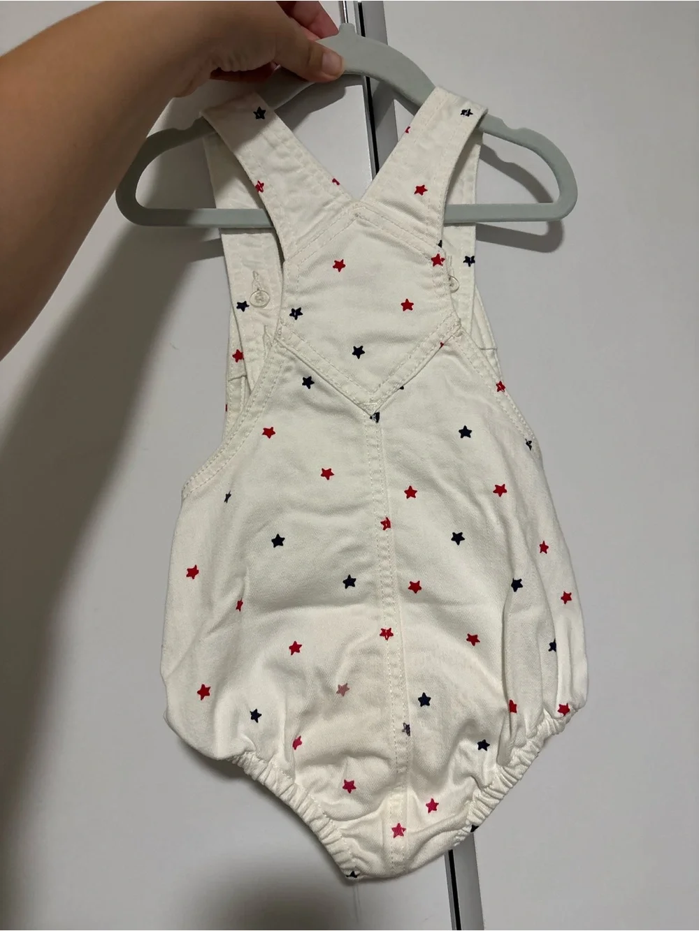 Old Navy bubble romper overalls 18-24 months White Star Print Cotton Overalls